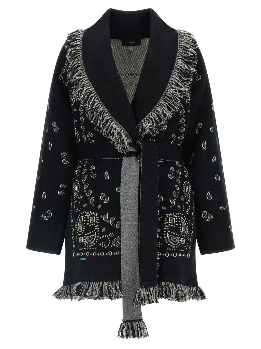 Alanui Bandana Cardigan — Black