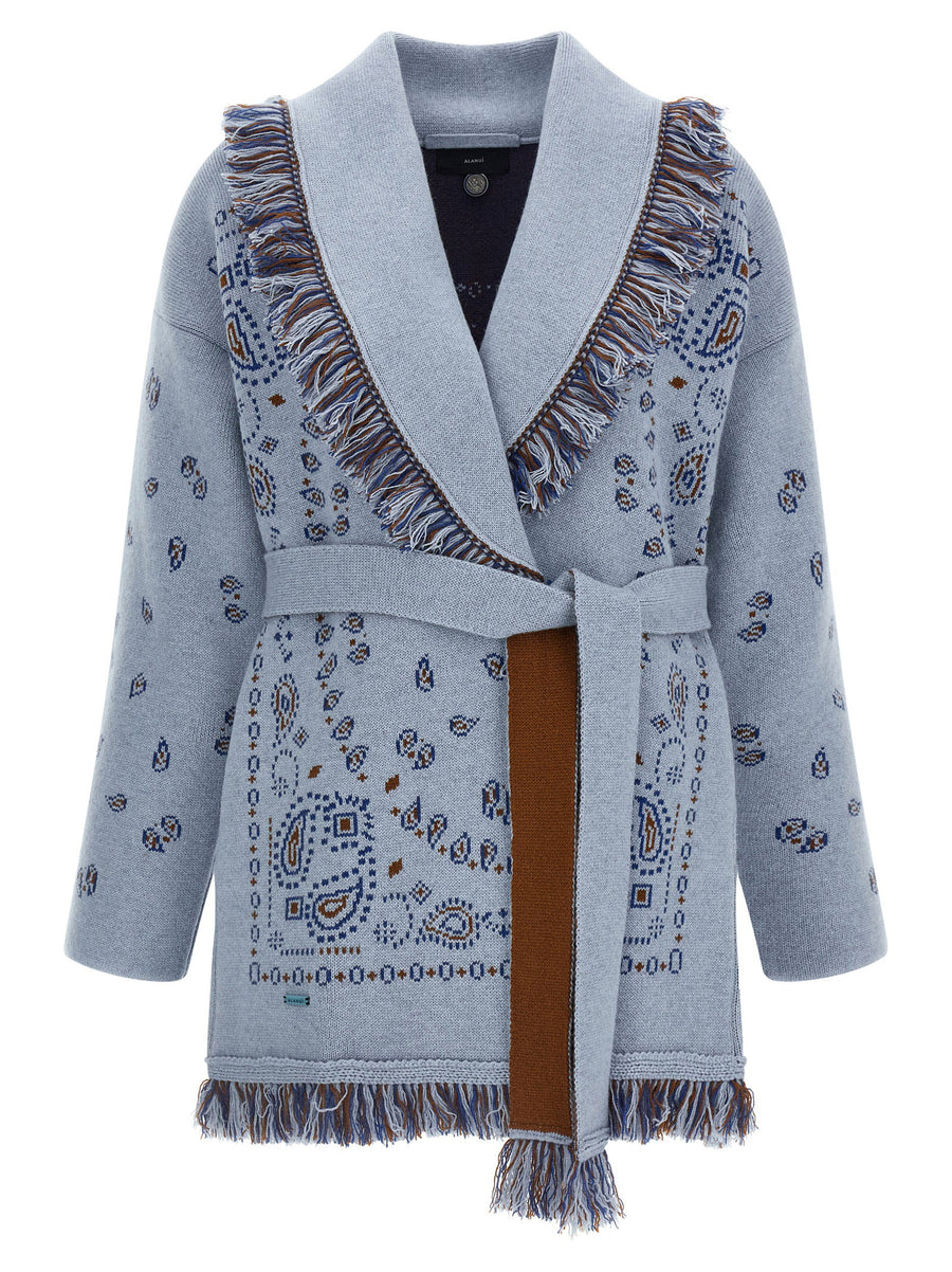 Alanui Pure cashmere cardigan in light blue