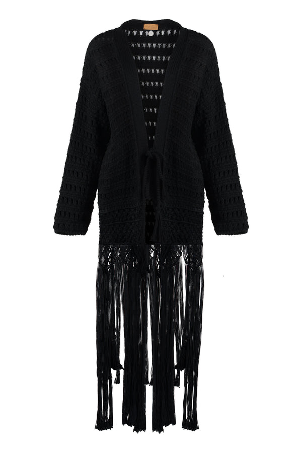 Love Letter To India Cotton Cardigan Black Cardigans
