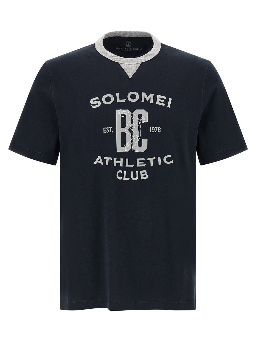 Brunello Cucinelli Logo-Print Cotton Jersey T-shirt — Black
