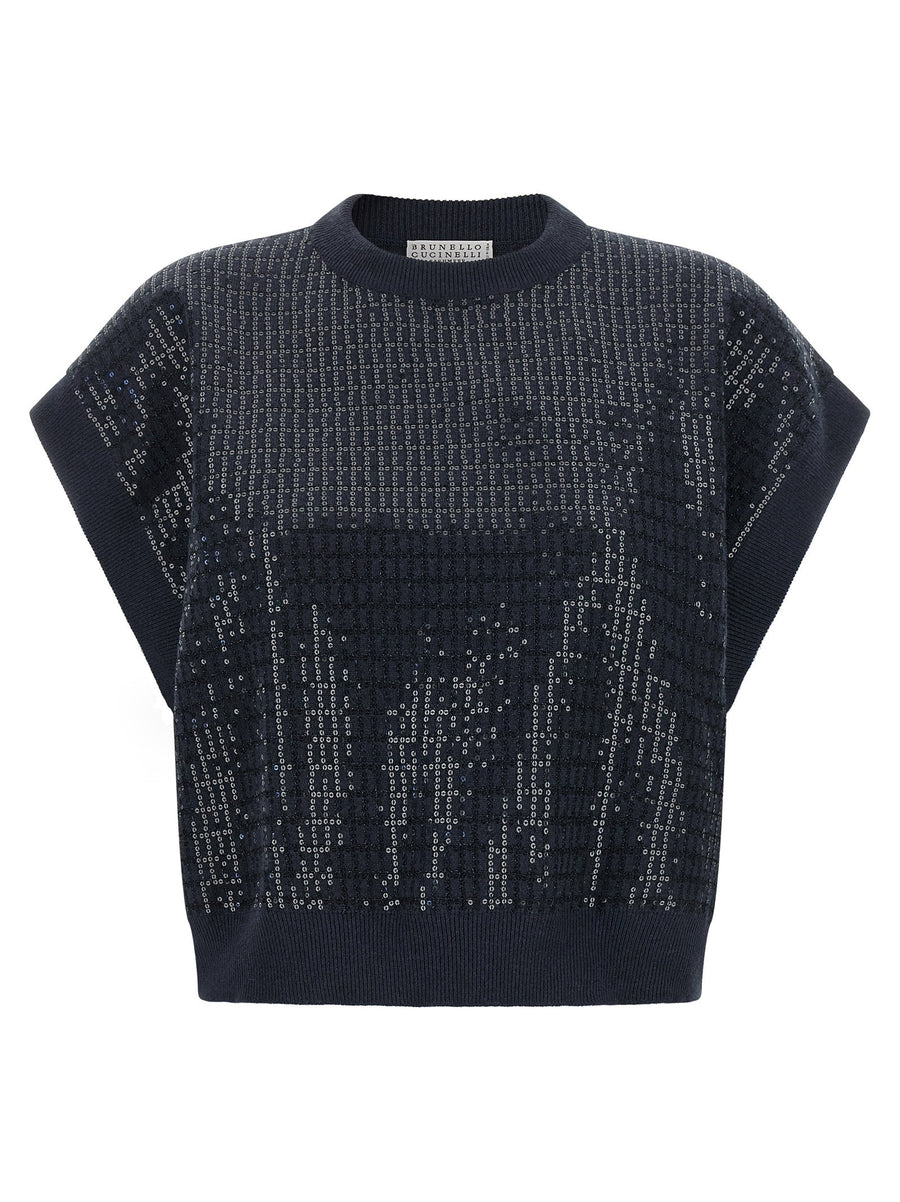 Brunello Cucinelli Sequin Embroidered Sweater