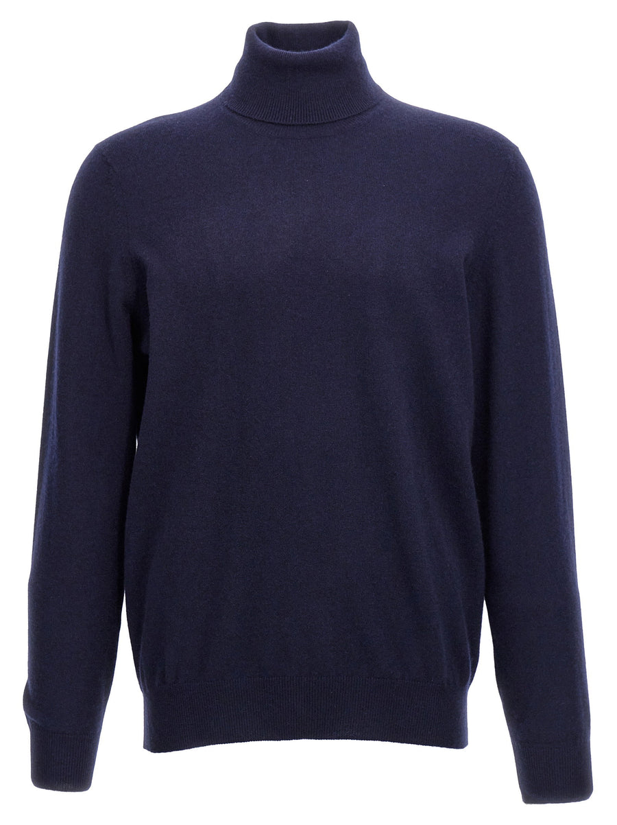 كنزة Brunello Cucinelli كشمير ذات ياقة عاليّة كنزة — كحلي
