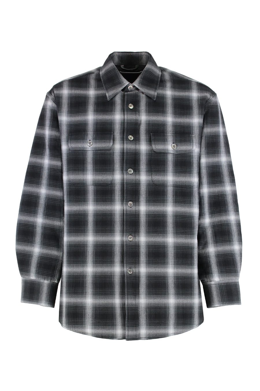 Check Cotton Shirt Black