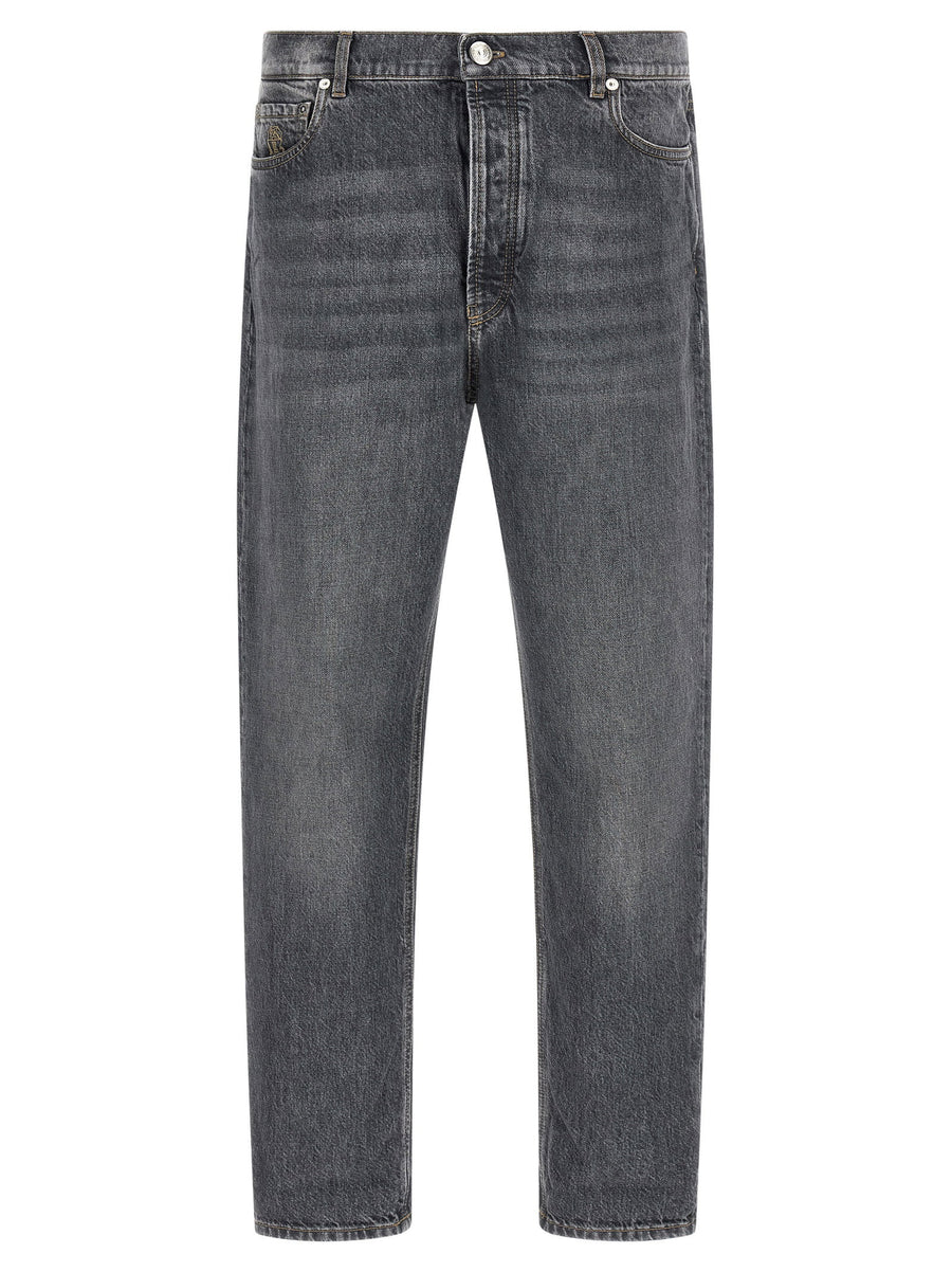 Brunello Cucinelli Pure Cotton Denim Jeans — Gray