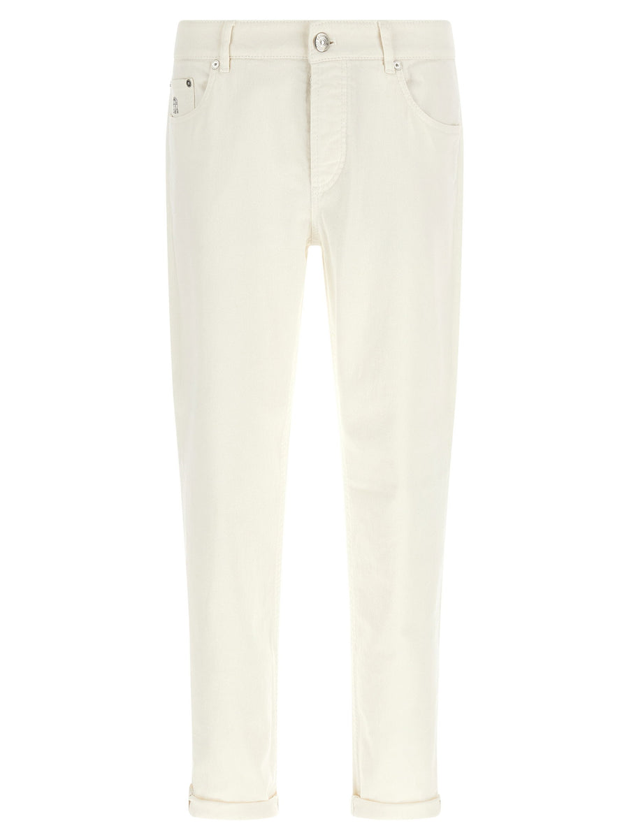 Brunello Cucinelli Traditional Fit Denim Jeans — Cream