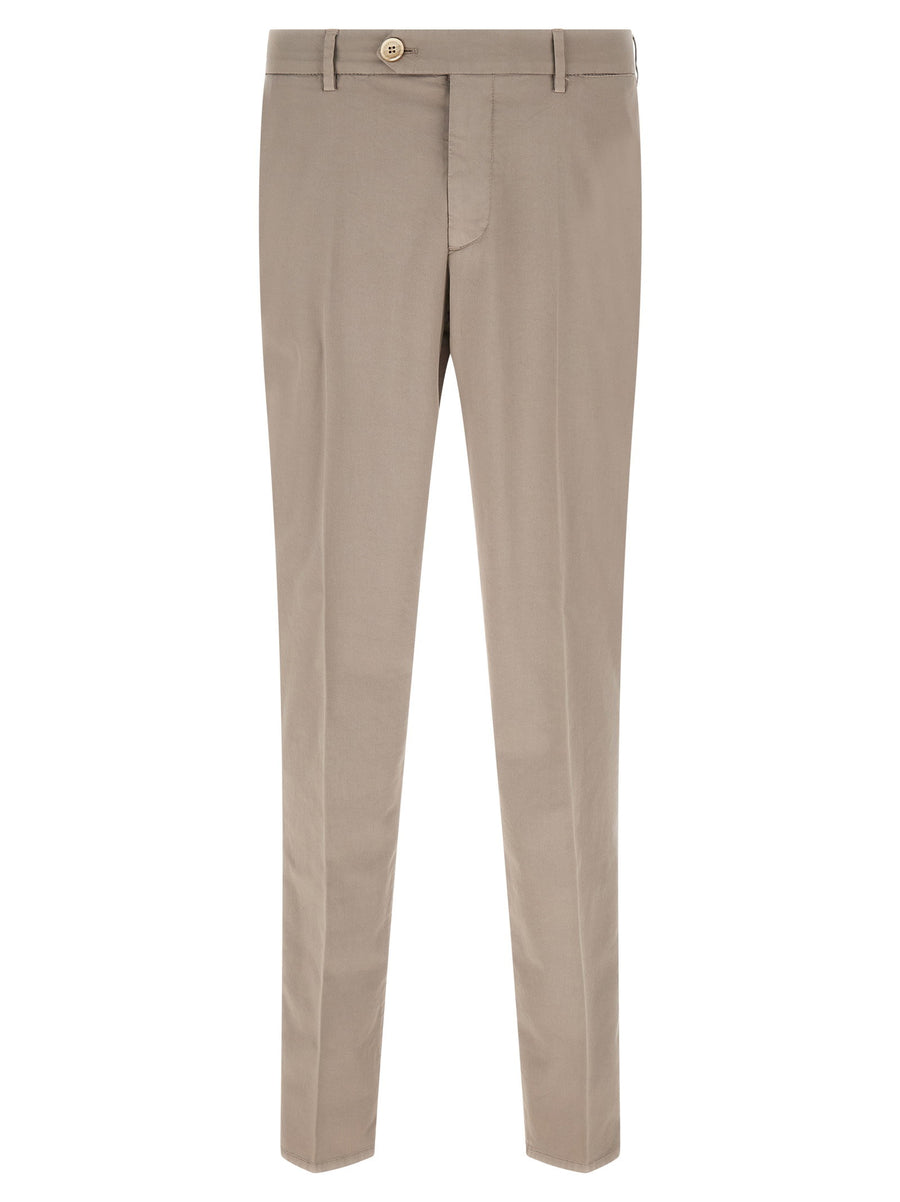 Brunello Cucinelli American Pima Cotton Trousers — Beige