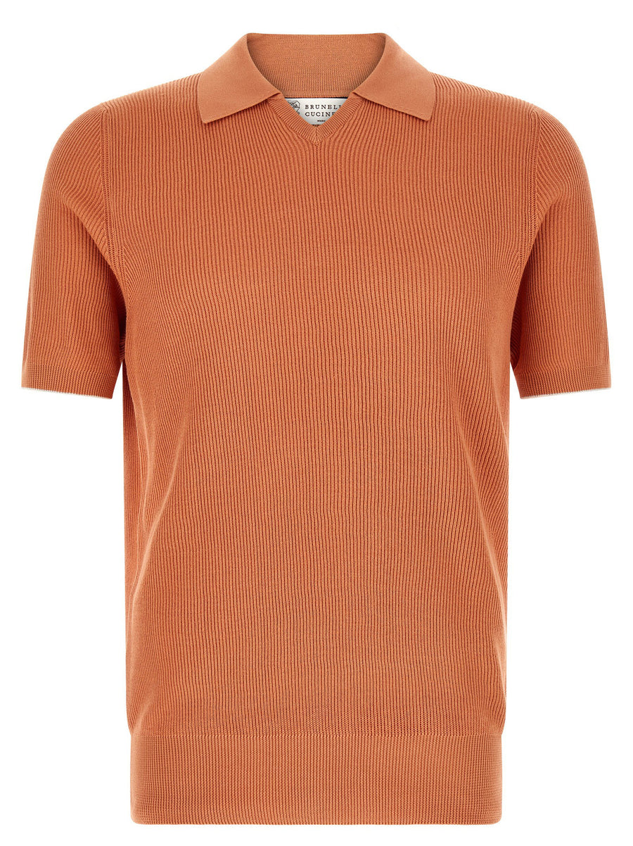 Brunello Cucinelli English Polo — Terracotta