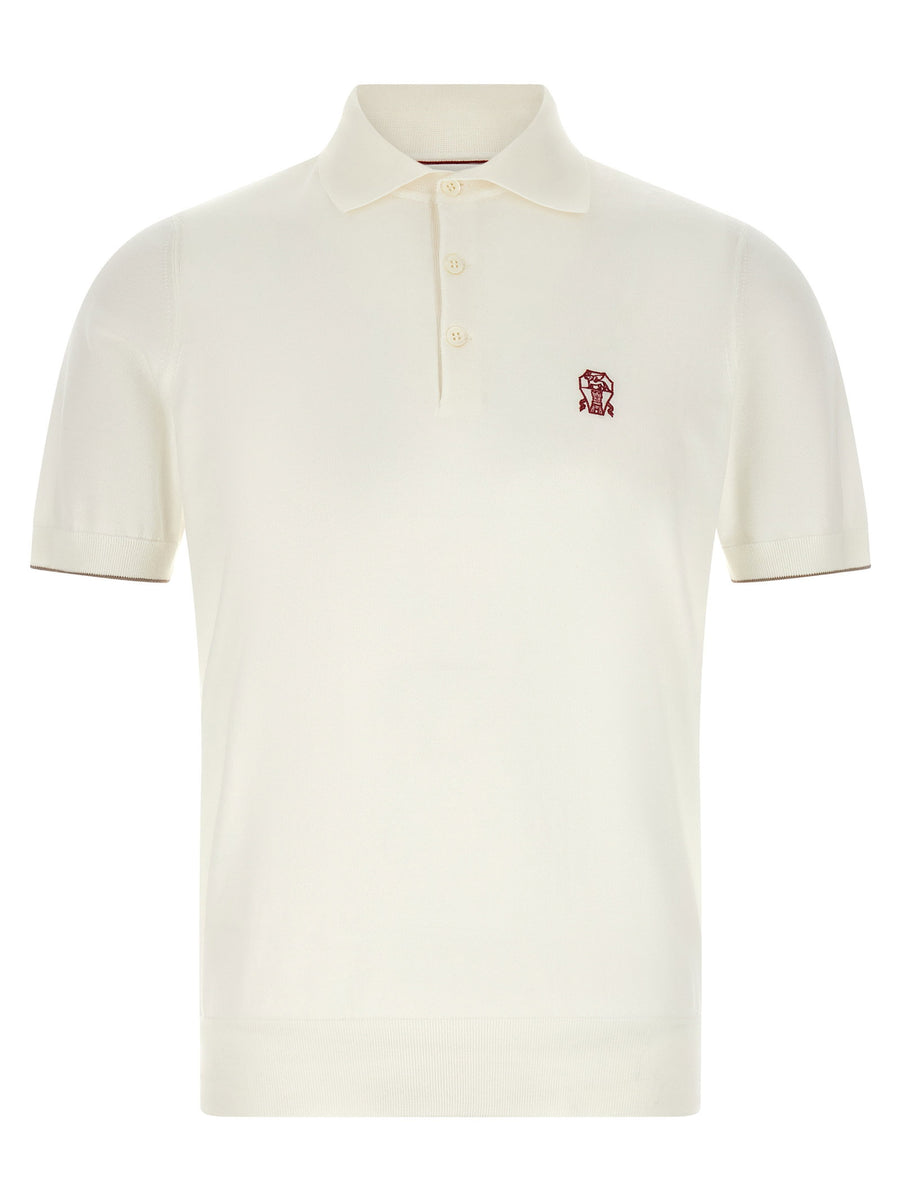 Brunello Cucinelli Logo Embroidery Polo Shirt