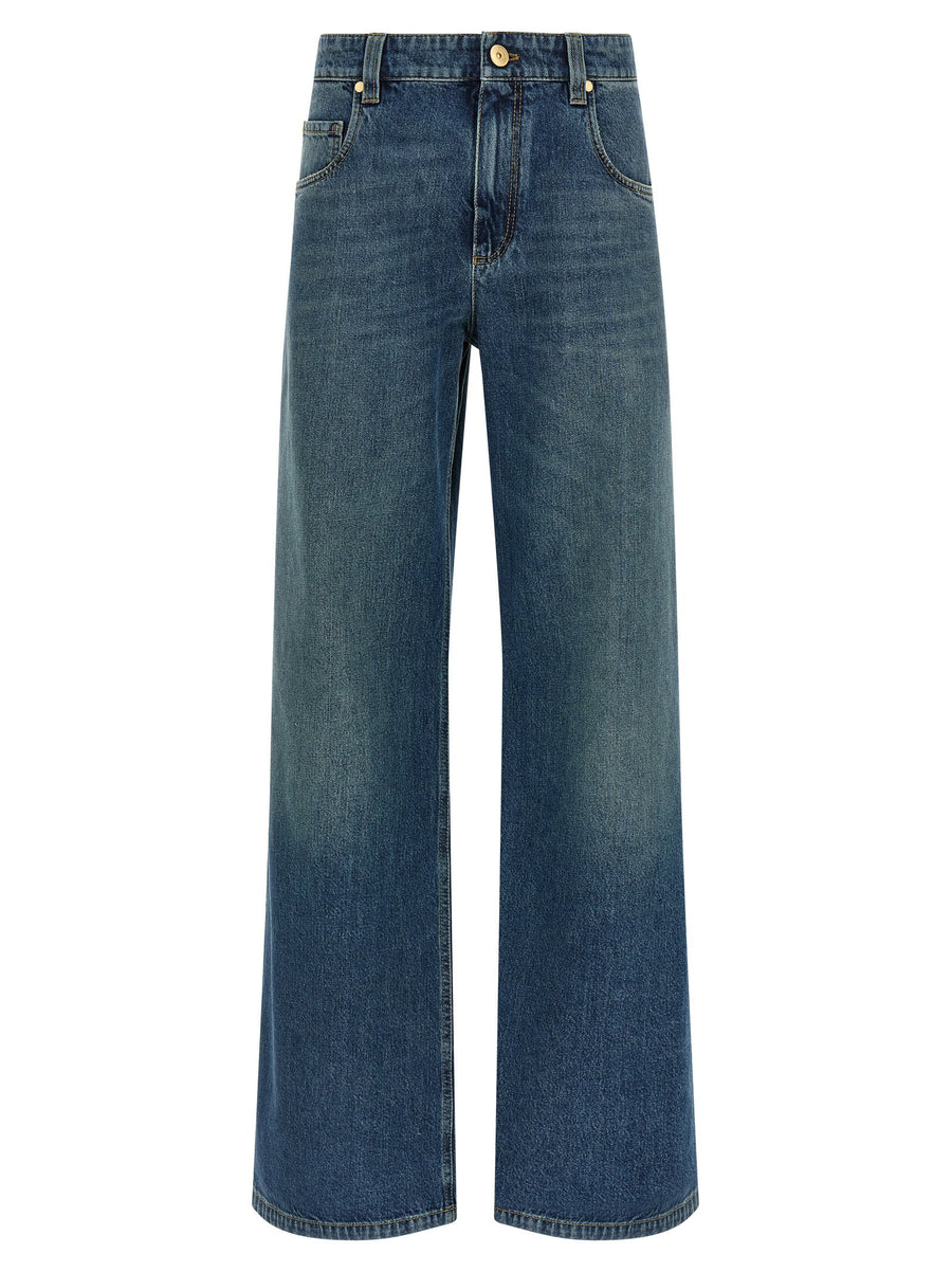 Brunello Cucinelli Stonewashed Denim Jeans — Blue