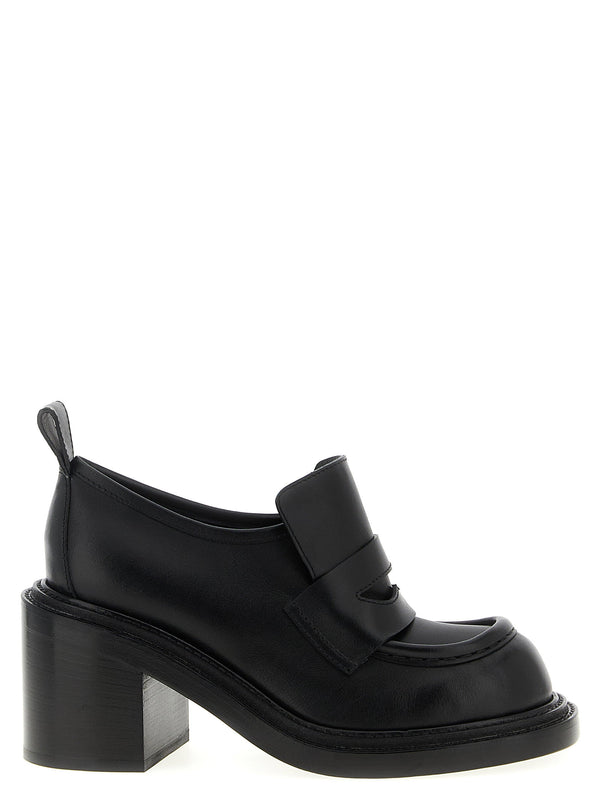 Moschino brushed calfskin loafers in black