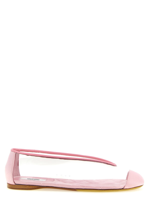 حذاء باليه Moschino PVC وساتان — وردي