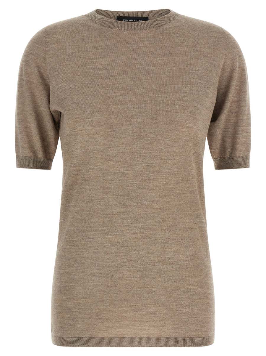 Fabiana Filippi Cashmere and Silk Sweater — taupe