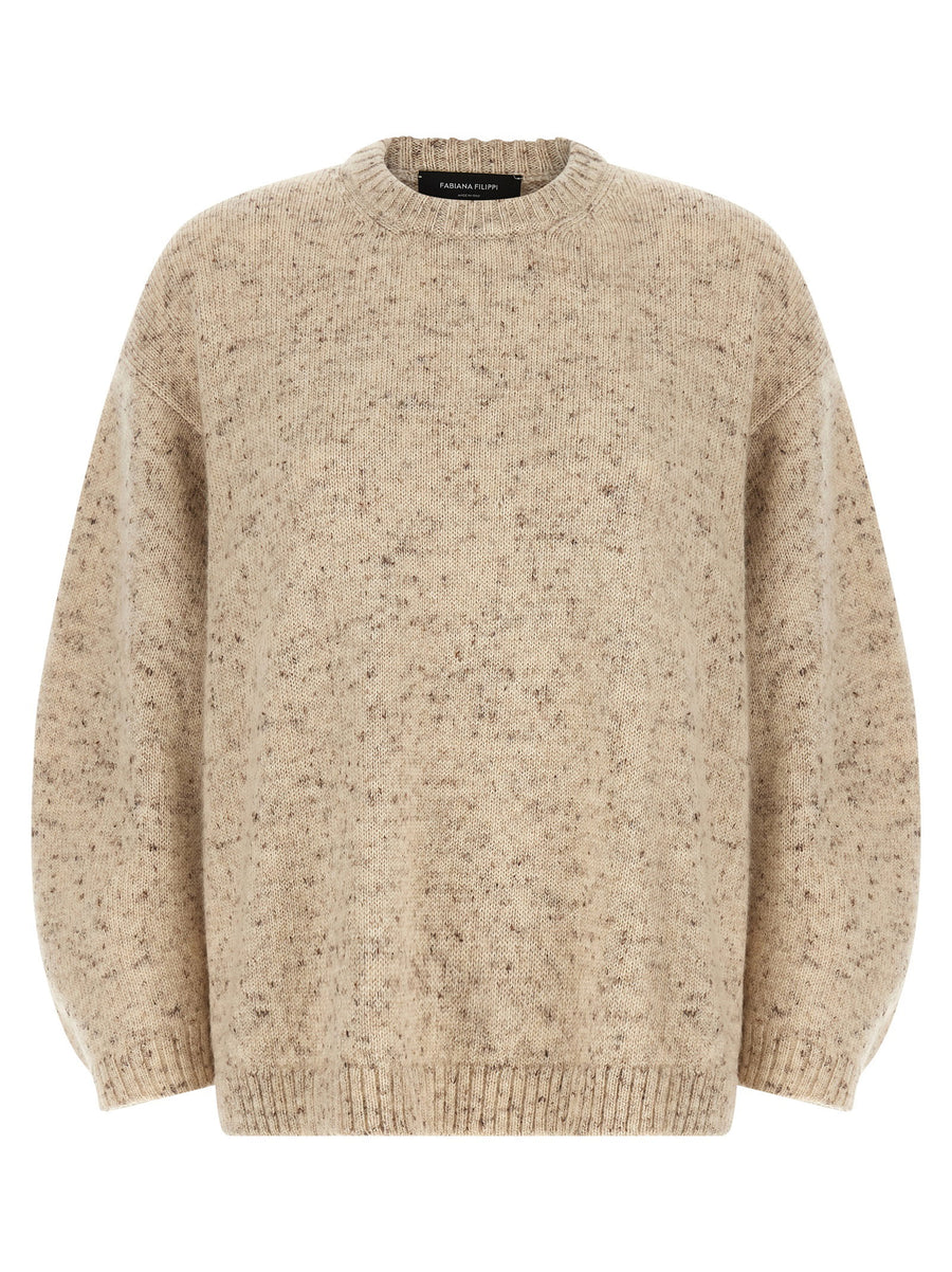 Fabiana Filippi Melange Wool Blend Sweater — Beige