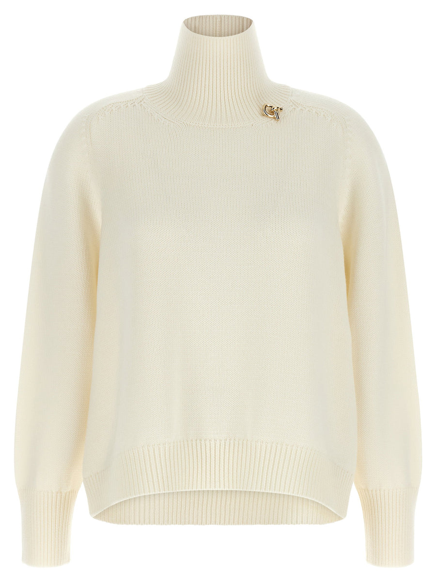 Fabiana Filippi Virgin Wool Turtleneck Sweater — Cream