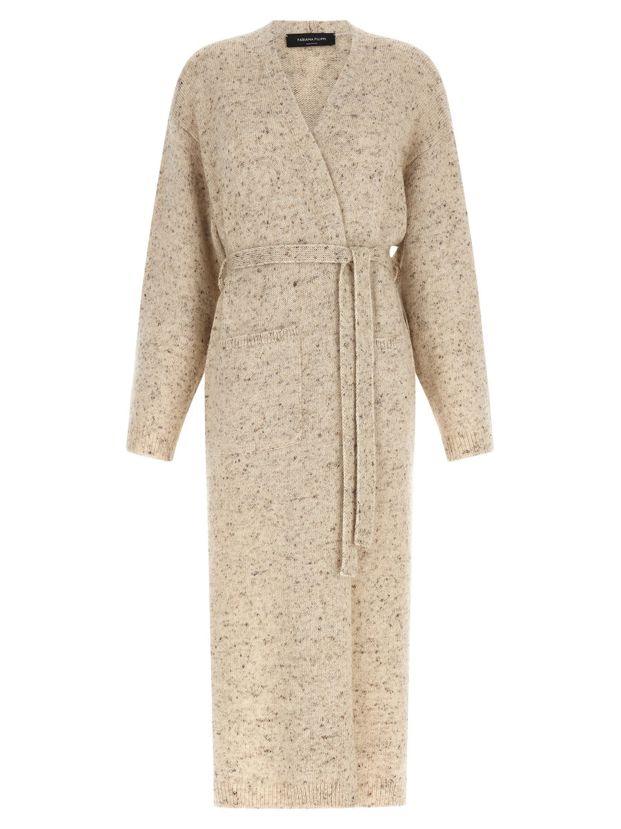Fabiana Filippi Mohair and Lurex Knit Cardigan — Beige