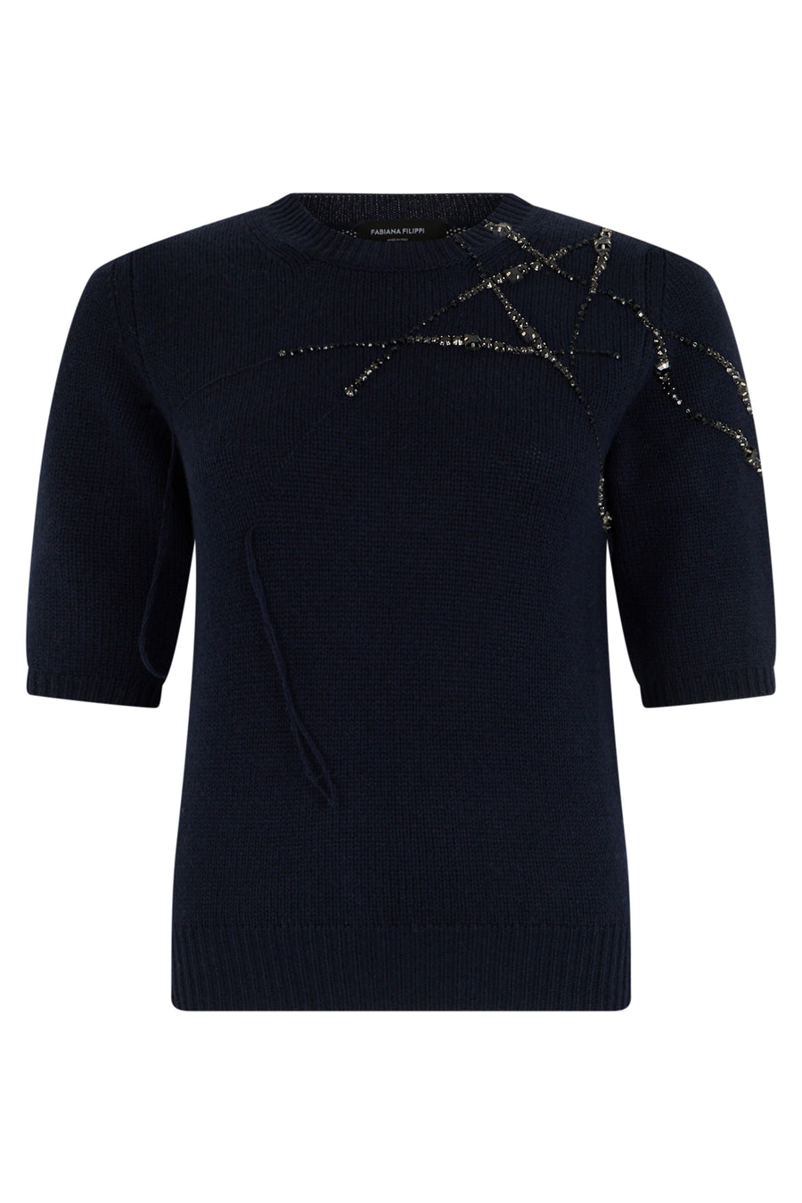Sweater Three-Quarter Sleeve Midnight Blue Virgin Wool
