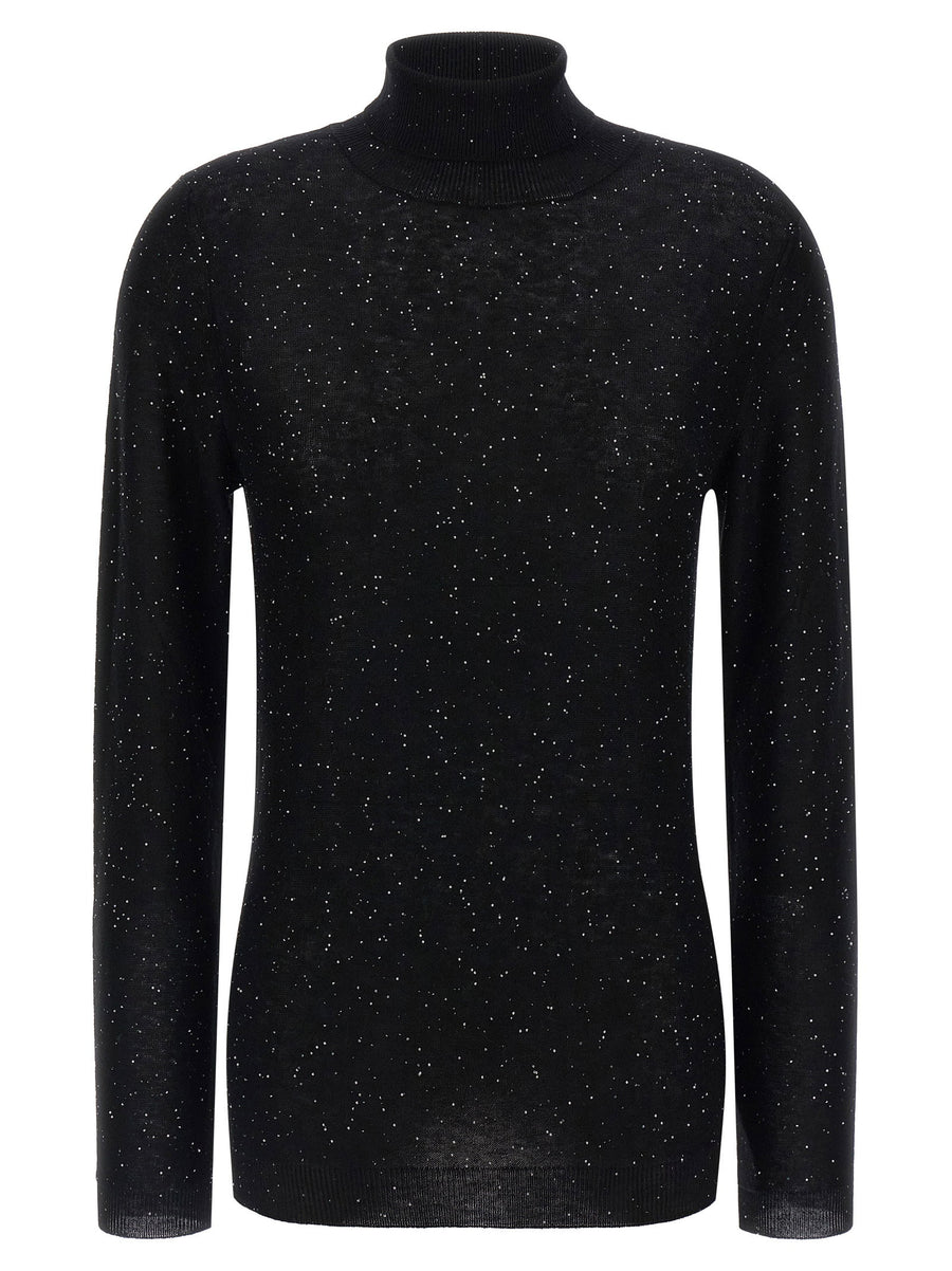 Fabiana Filippi Sequin-Embroidered Wool Sweater — Black