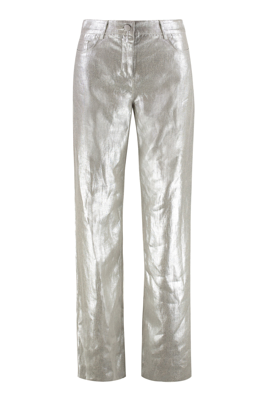 Wide-Leg Trousers Malika Linen Silver