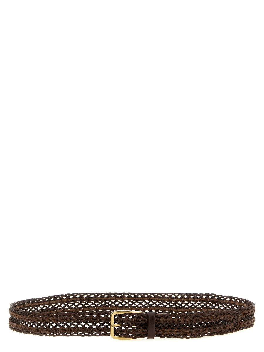 Brunello Cucinelli Braided Calf Belt — brown