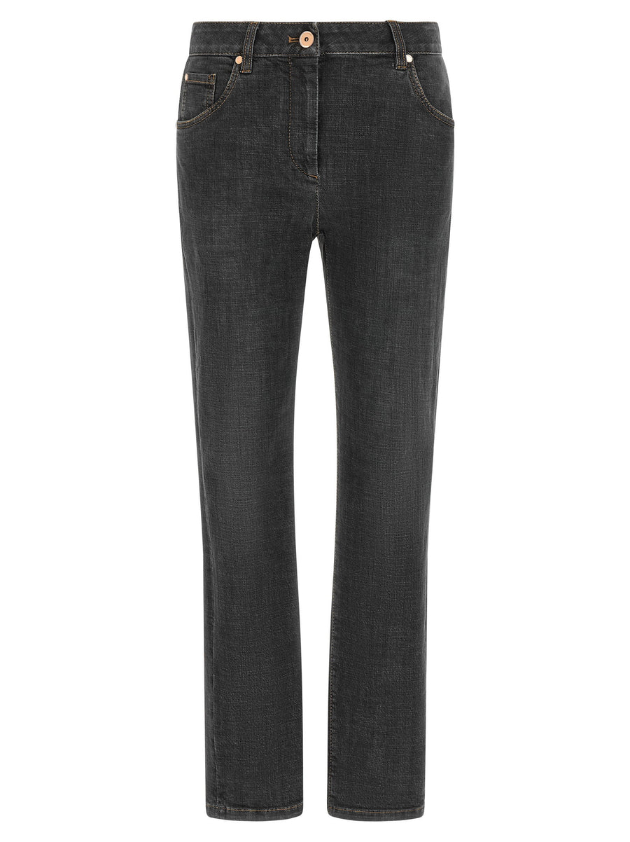 Brunello Cucinelli Slim-Fit Cotton Jeans — Grey