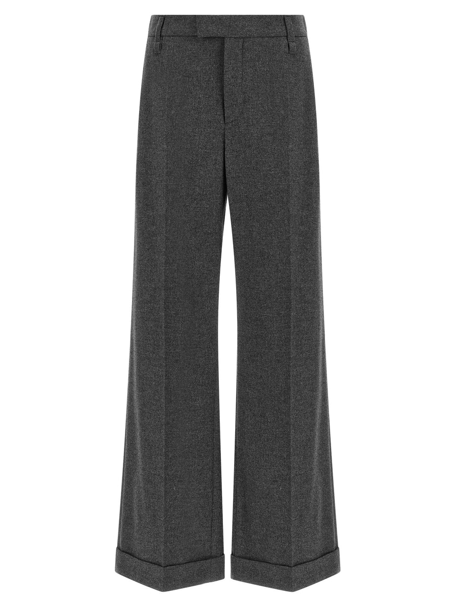 Brunello Cucinelli Virgin Wool and Cashmere Trousers — Charcoal