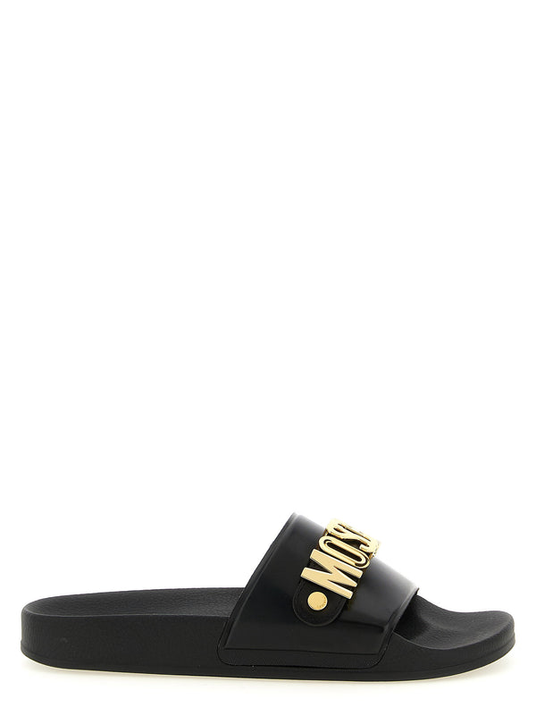 صندل Moschino المفتوح للسباحة - أسود