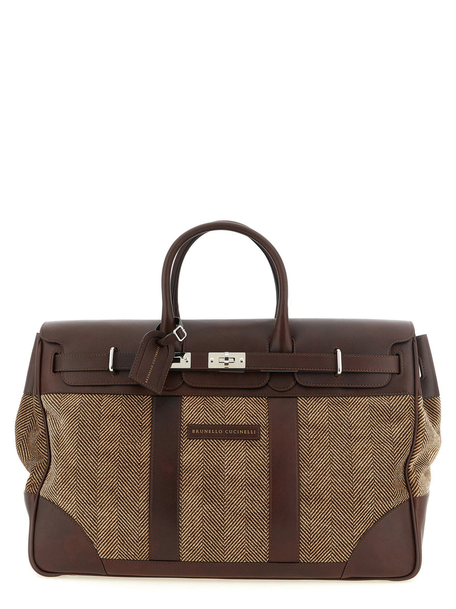 Brunello Cucinelli Country Top Handle Bag — Brown