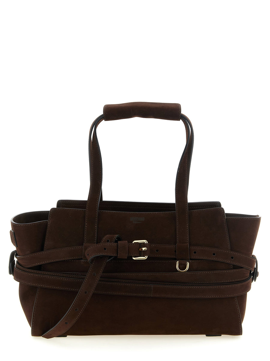 Moschino Milano Top Handle Bag — Brown
