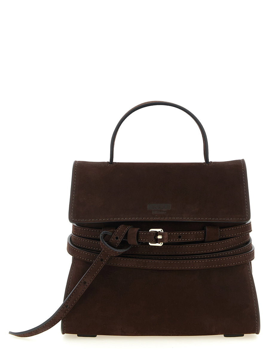 Moschino Milano Top Handle Bag — Brown