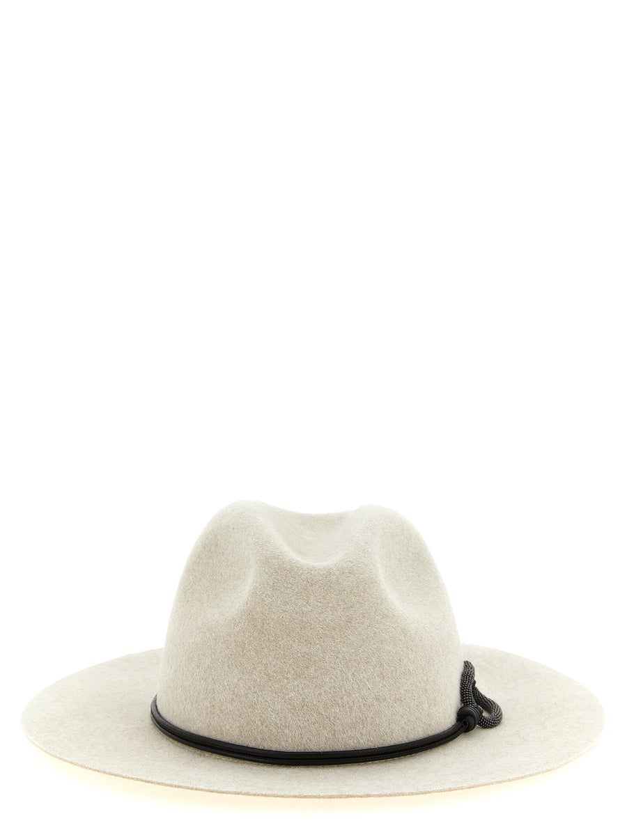 Brunello Cucinelli Felt Wide-Brim Fedora — Cream