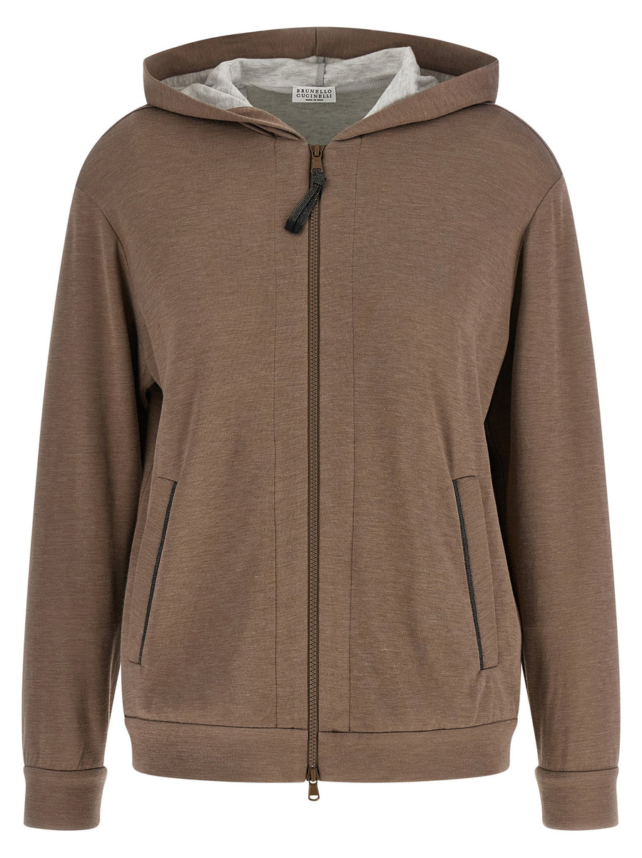 Brunello Cucinelli Monile Hoodie — brown