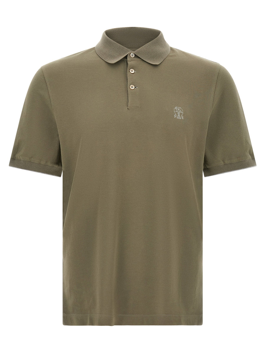 Brunello Cucinelli polo shirt in olive