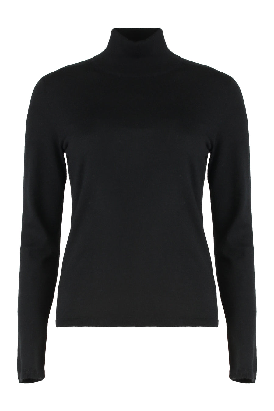 Cashmere Long-Sleeved High Collar Top Black Knitwear