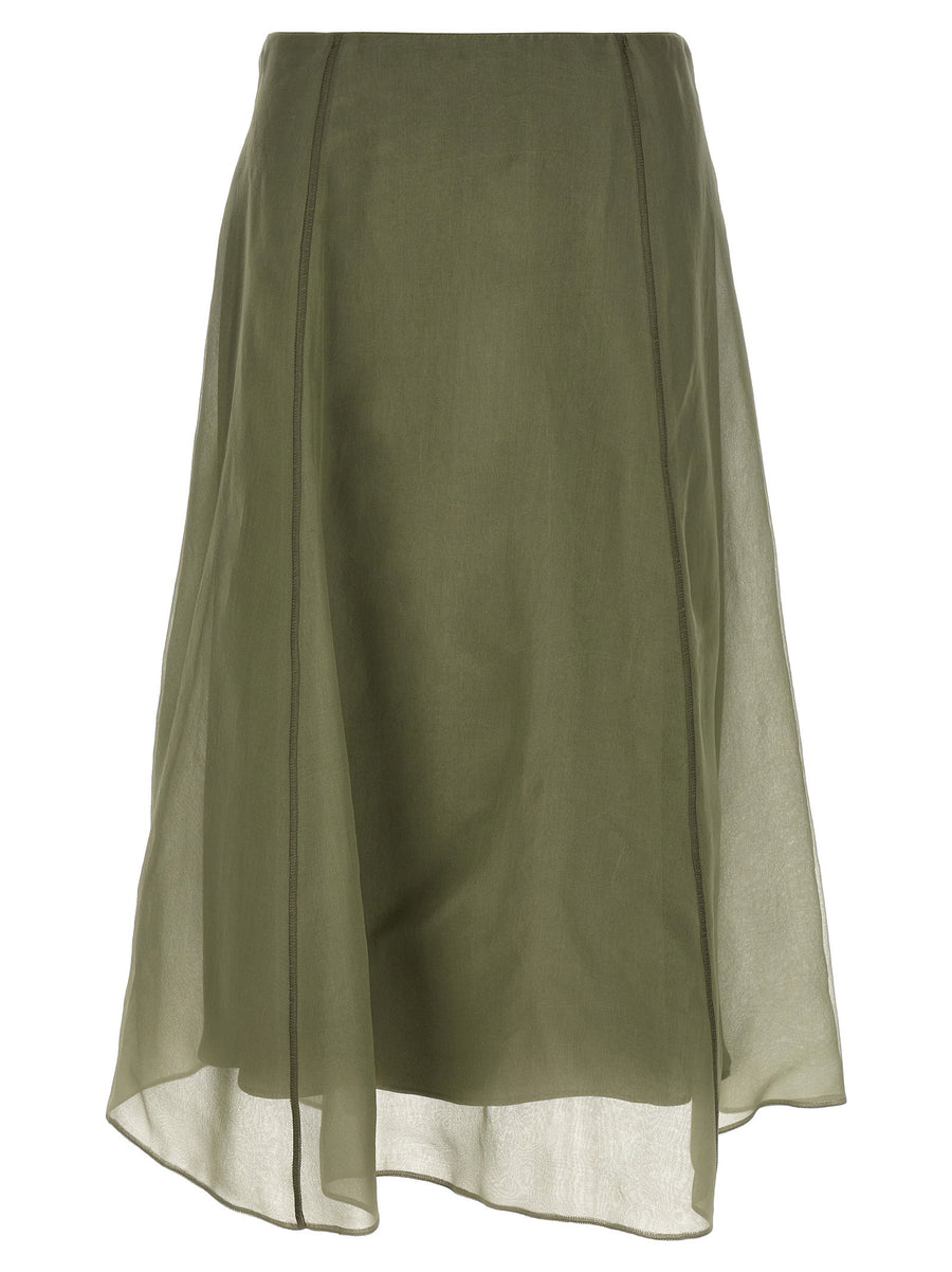 Brunello Cucinelli Circle Skirt — Green