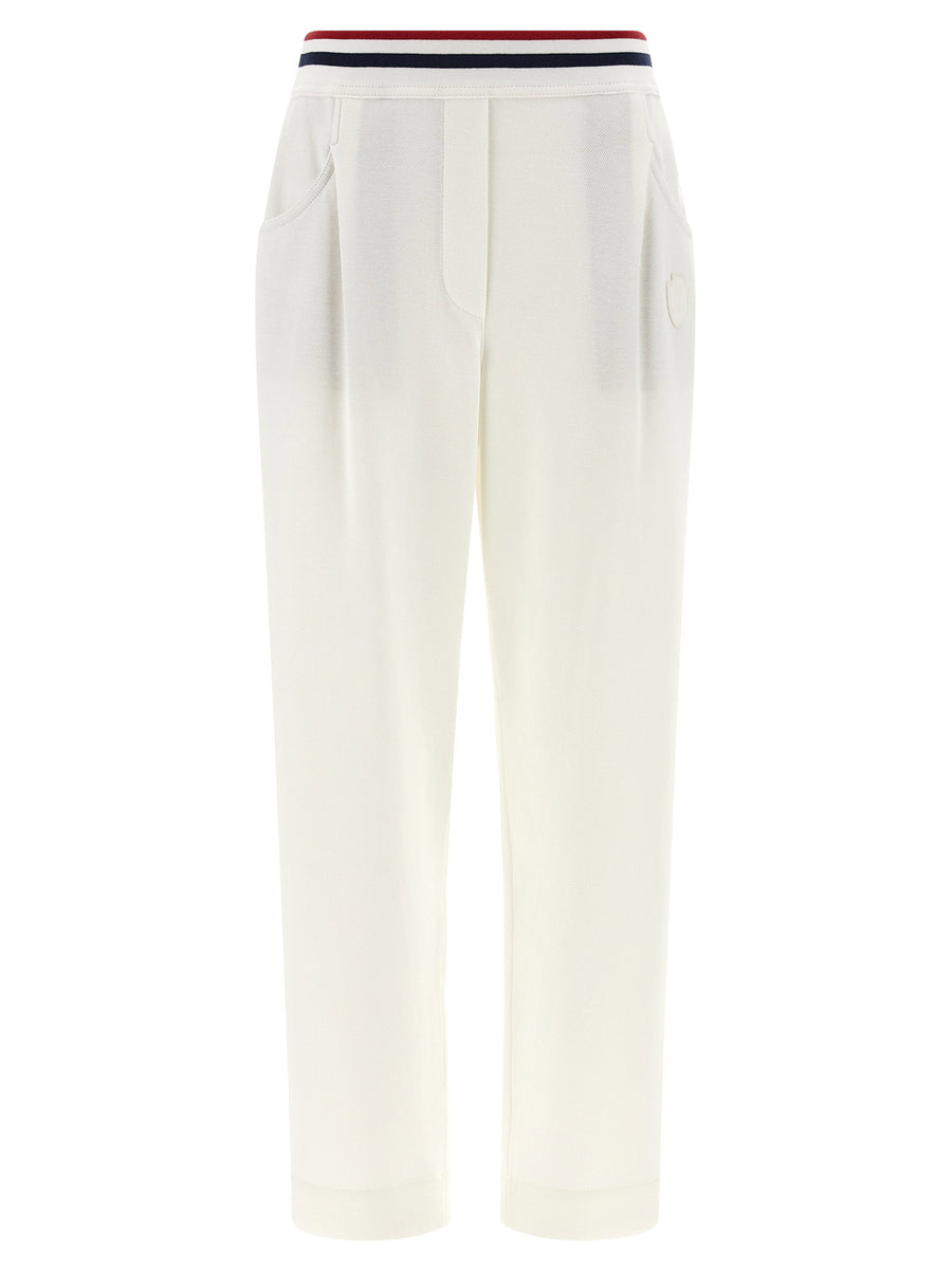Brunello Cucinelli Heraldic Coat of Arms Joggers — Cream
