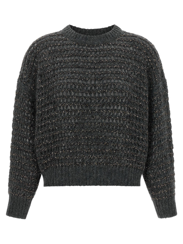 Brunello Cucinelli Dazzling Braids Sweater