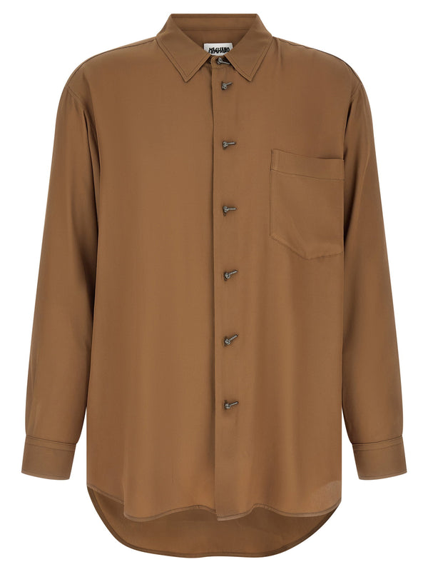 Magliano Silk-Blend Shirt — Camel