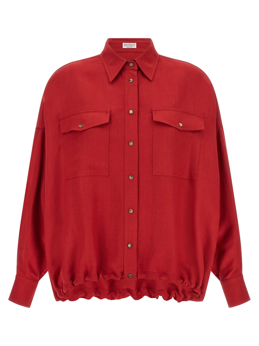 Brunello Cucinelli تويل قميص