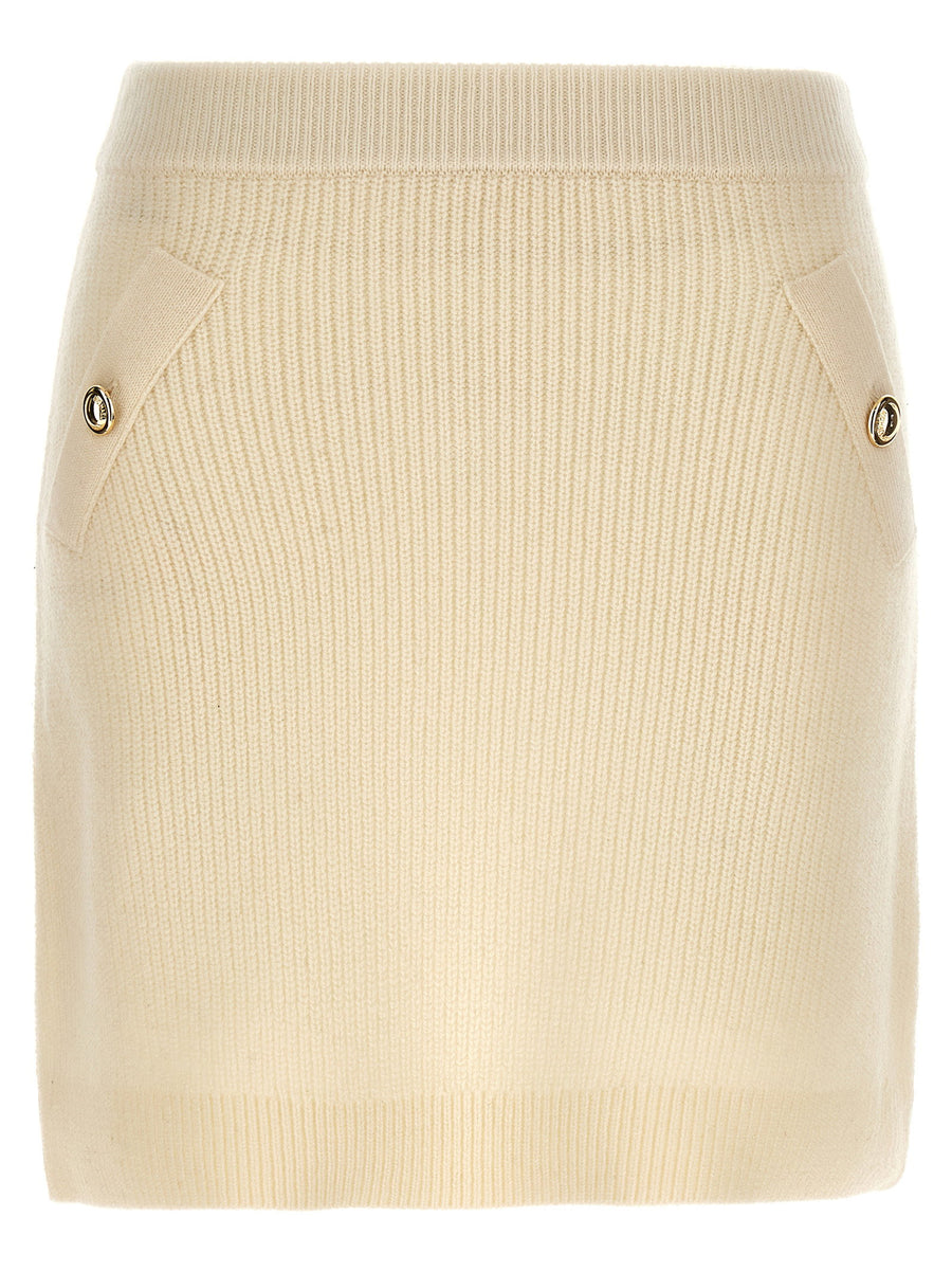 Michael Michael Kors Ribbed Knit Skirt — Cream