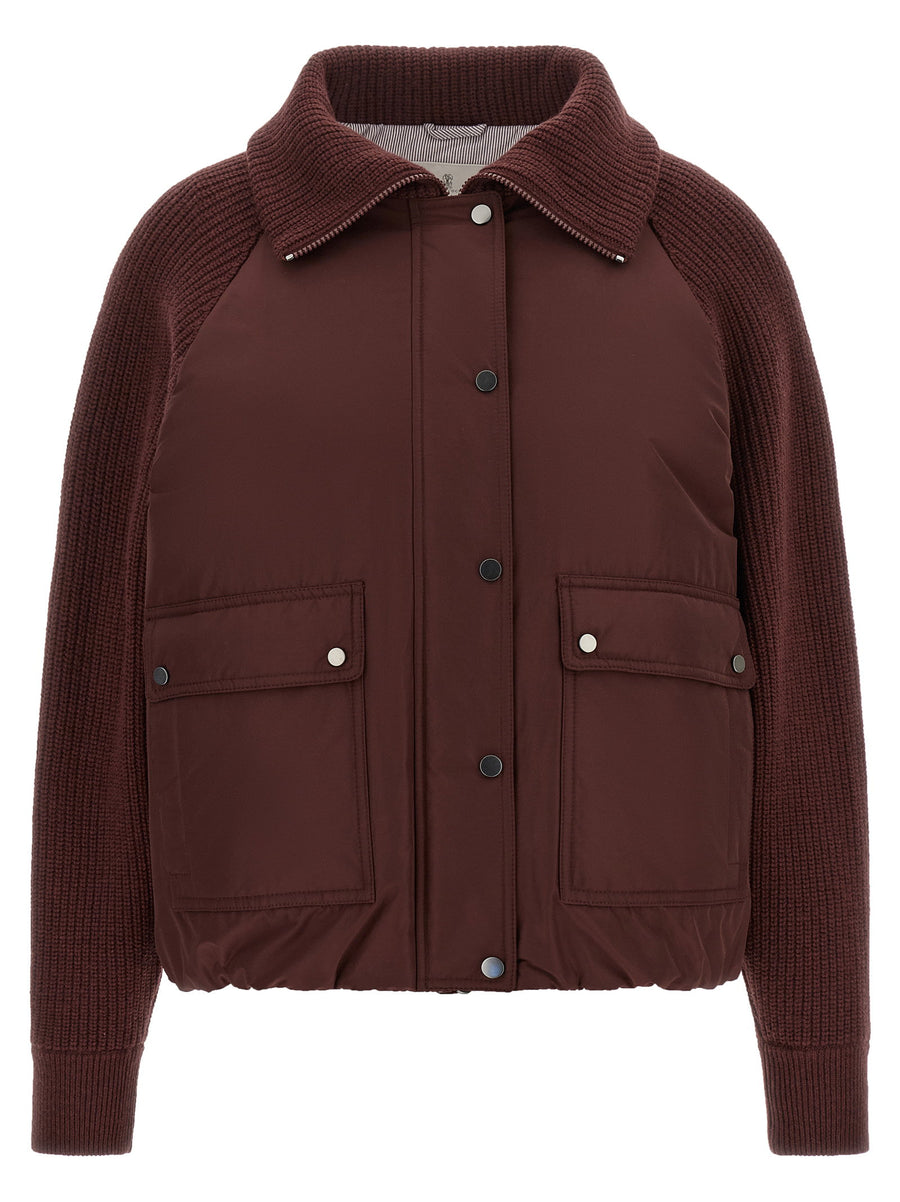 Brunello Cucinelli Down Jacket — Burgundy
