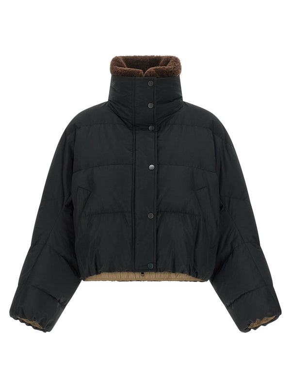 Brunello Cucinelli Quilted Goose-Feather Padded Down Jacket — Black