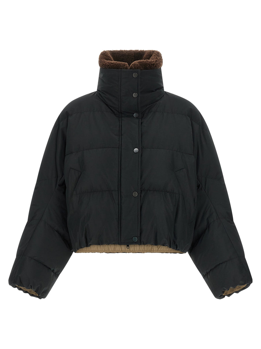Brunello Cucinelli Quilted Goose-Feather Padded Down Jacket — Black