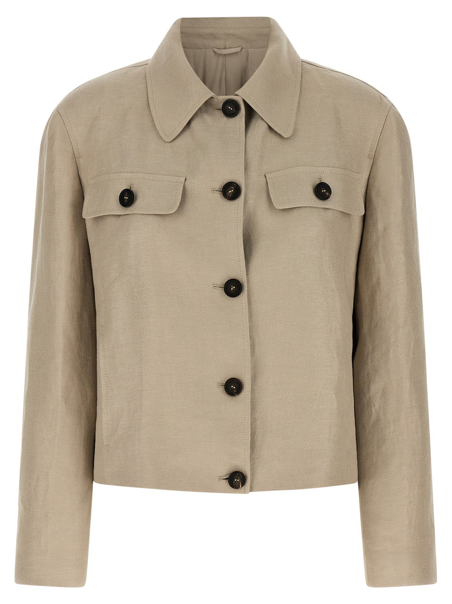 Brunello Cucinelli Linen Jacket — Beige