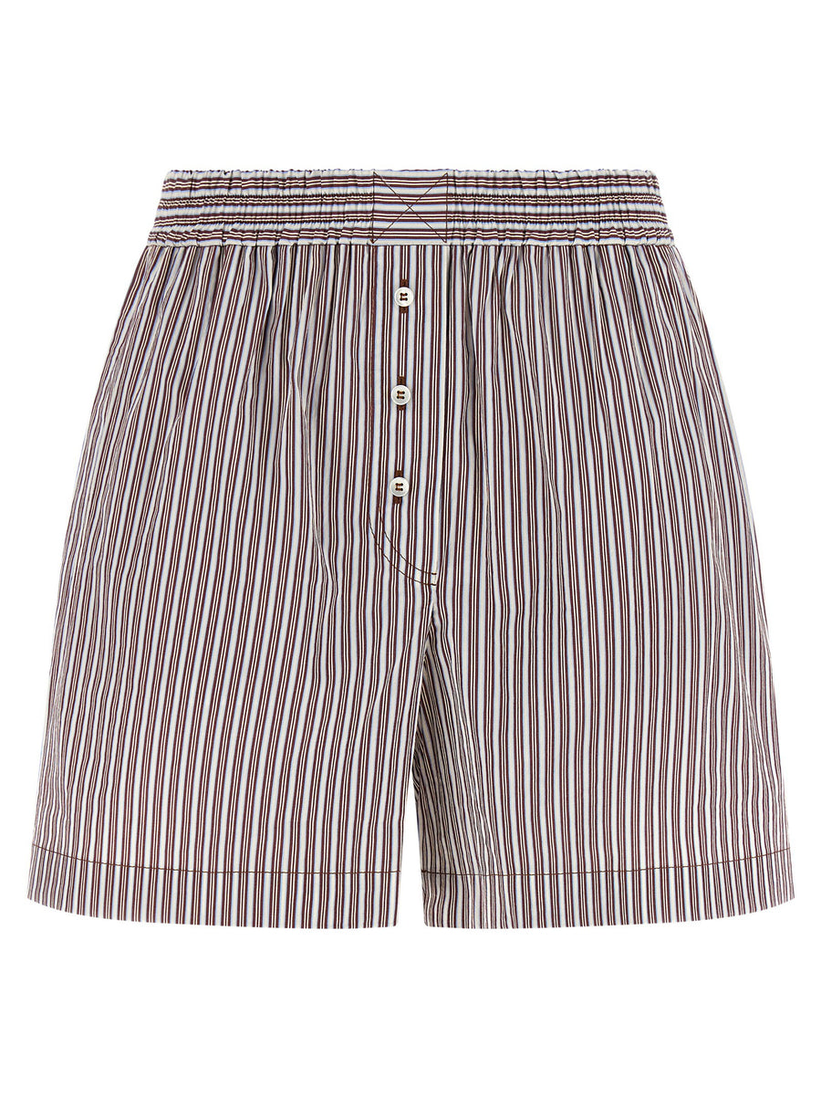 Brunello Cucinelli Striped Silk and Cotton Shorts — White