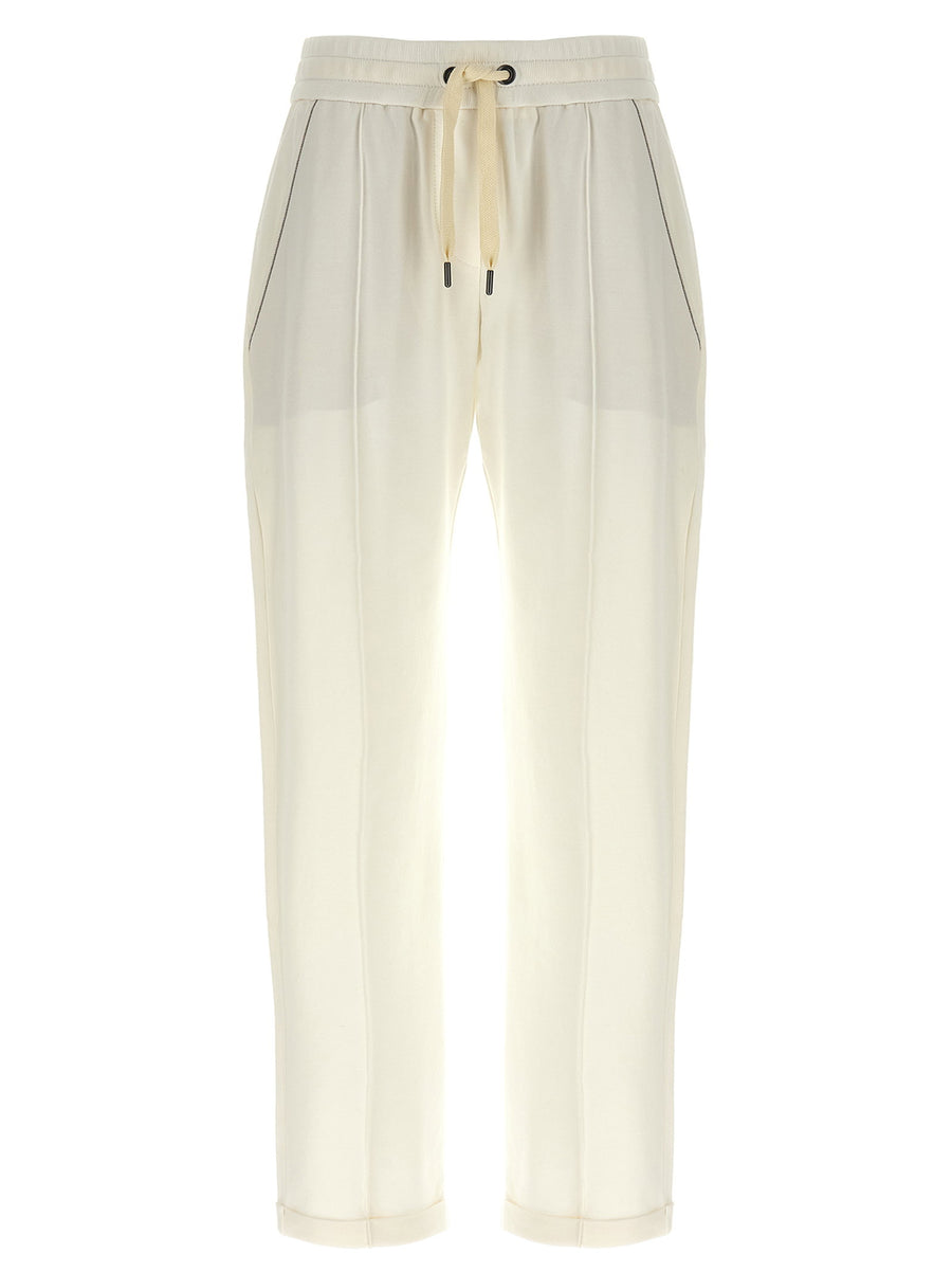Brunello Cucinelli Monile Joggers — Cream