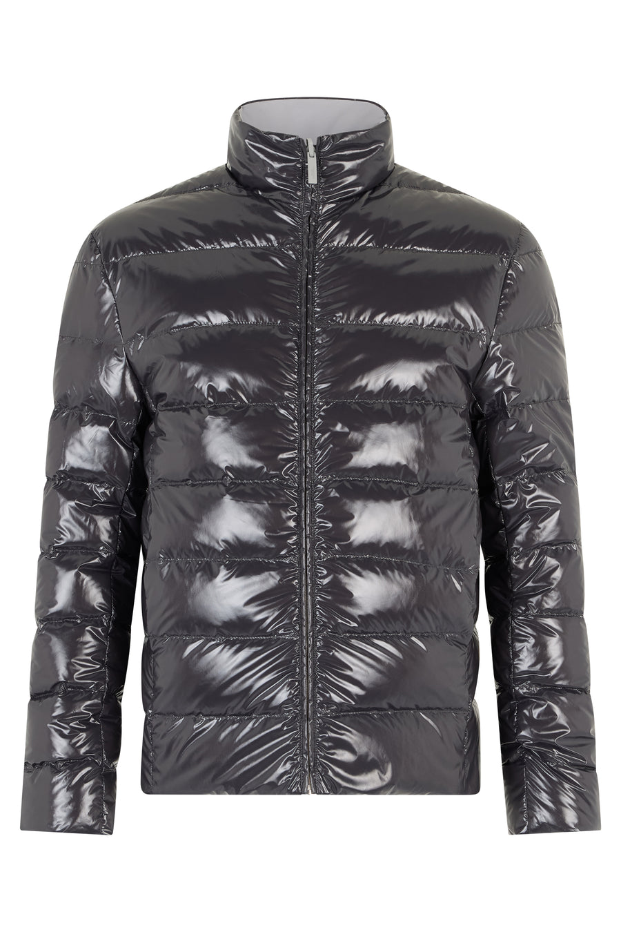 Puffer Jacket Reversible Quilted Black Polyester Padded & Down