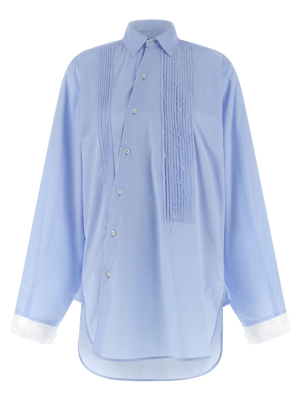Maison Jejia Crazy Smoking Plissée Shirt — light blue