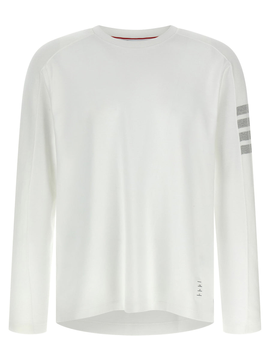 Thom Browne 4-Bar Stripe Long-Sleeve T-Shirt — White