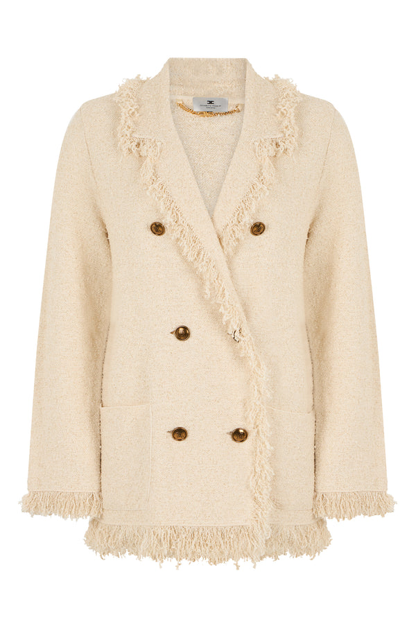 Blazer Double-Breasted Cream Cotton Blazers