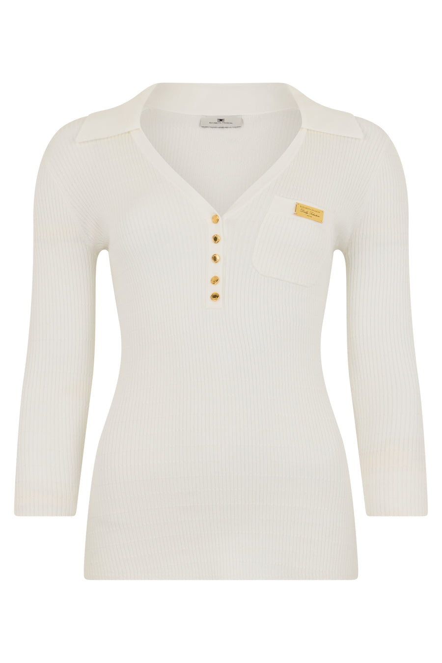 Polo Shirt Slim-Fit Ivory Lyocell